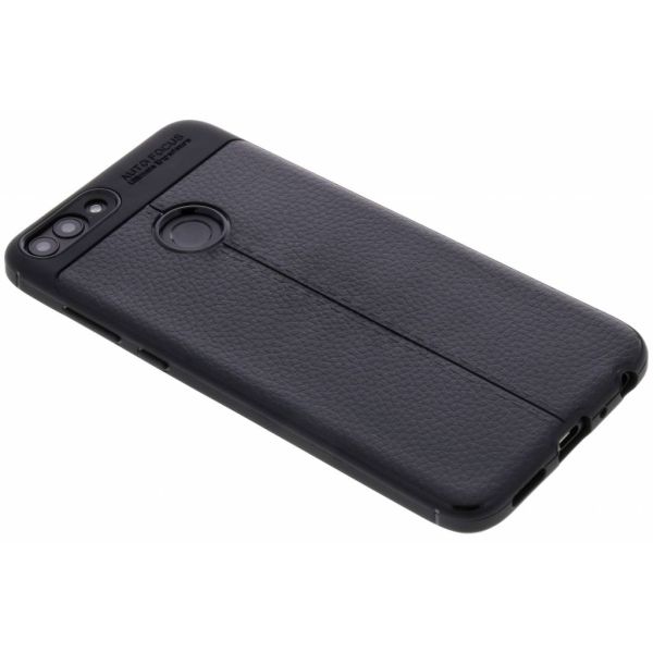 Schwarzes Leder Silikon-Case für das Huawei P Smart