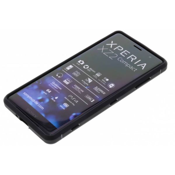 Schwarzes Leder Silikon-Case für das Sony Xperia XZ2 Compact