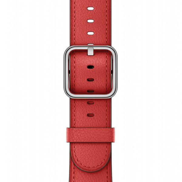 Apple Leather Band Classic Buckle für die Apple Watch Series 1-9 / SE - 38/40/41 mm - Rot