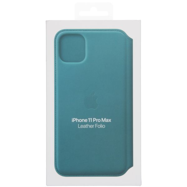 Apple Leather Folio Klapphülle für das iPhone 11 Pro Max - Peacock