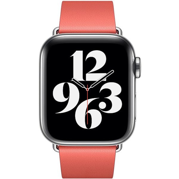 Apple Leather Band Modern Buckle für die Apple Watch Series 1-9 / SE - 38/40/41 mm / Series 10 - 42 mm - Größe S - Pink Citrus