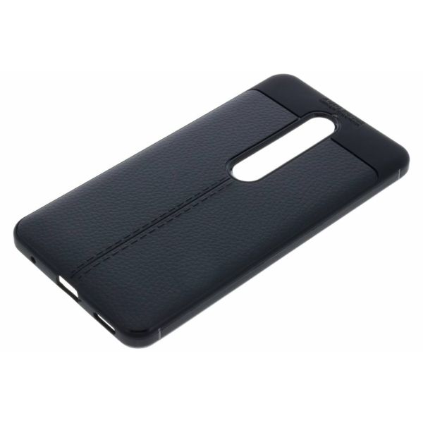 Schwarzes Leder Silikon-Case für Nokia 6.1