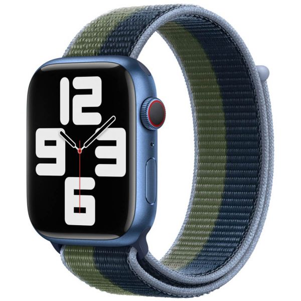 Apple Sport Loop Armband für Apple Watch Series 1-9 / SE - 38/40/41 mm / Series 10 - 42 mm - Abyss Blue/Moss Green