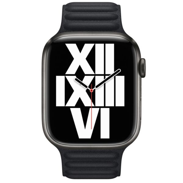 Apple Leather Link für die Apple Watch Series 1-9 / SE - 38/40/41mm - Größe S/M - Midnight