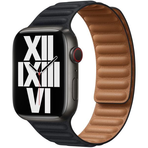 Apple Leather Link für die Apple Watch Series 1-10 / SE / Ultra (2) - 42/44/45/46/49 mm - Größe S/M - Midnight