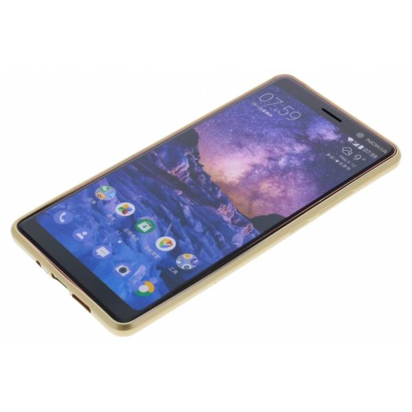 Carbon-Hülle Gold für das Nokia 7 Plus