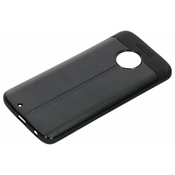 Leder Silikon-Case Schwarz für Motorola Moto G6