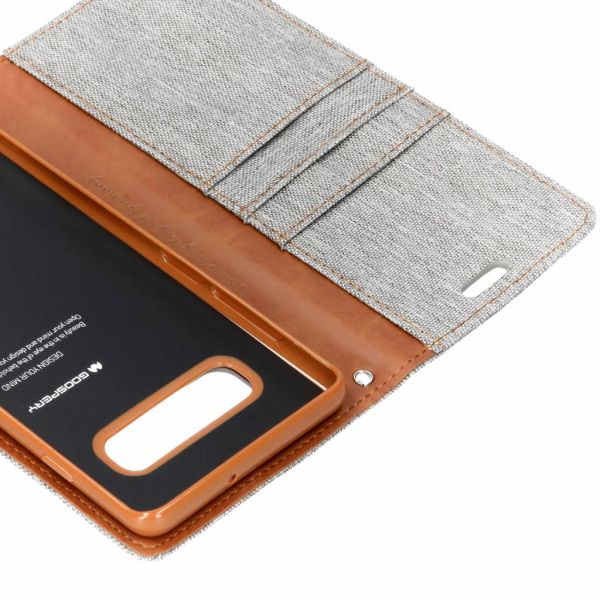 Mercury Goospery Canvas Diary Klapphülle Grau für das Samsung Galaxy S10 Plus