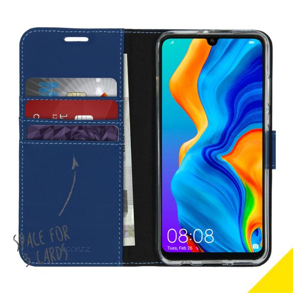 Accezz Wallet TPU Klapphülle Blau für das Huawei P30 Lite