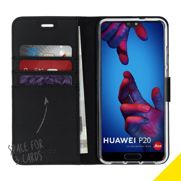 Accezz Schwarzes Wallet TPU Klapphülle für das Huawei P20