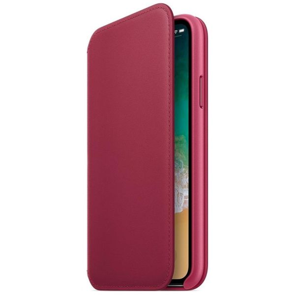 Apple Leather Folio Klapphülle Berry für das iPhone Xs / X