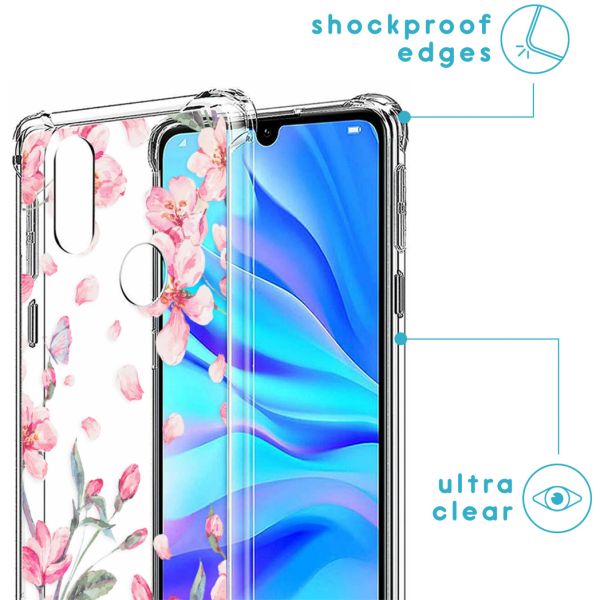 imoshion Design Hülle mit Band für das Huawei P30 Lite - Blossom Watercolor