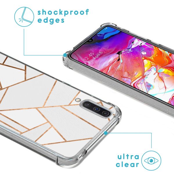 imoshion Design Hülle mit Band für das Samsung Galaxy A70 - White Graphic