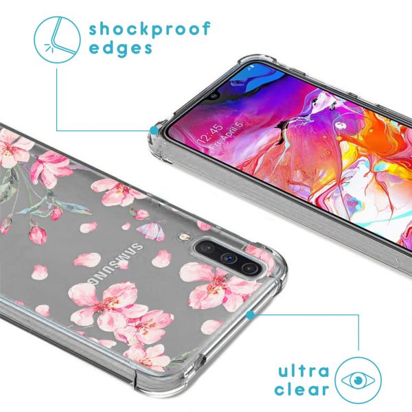 imoshion Design Hülle mit Band für das Samsung Galaxy A70 - Blossom Watercolor