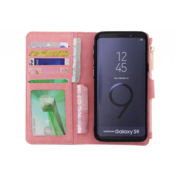 Rosa Luxuriöse Portemonnaie-Klapphülle für das Samsung Galaxy S9