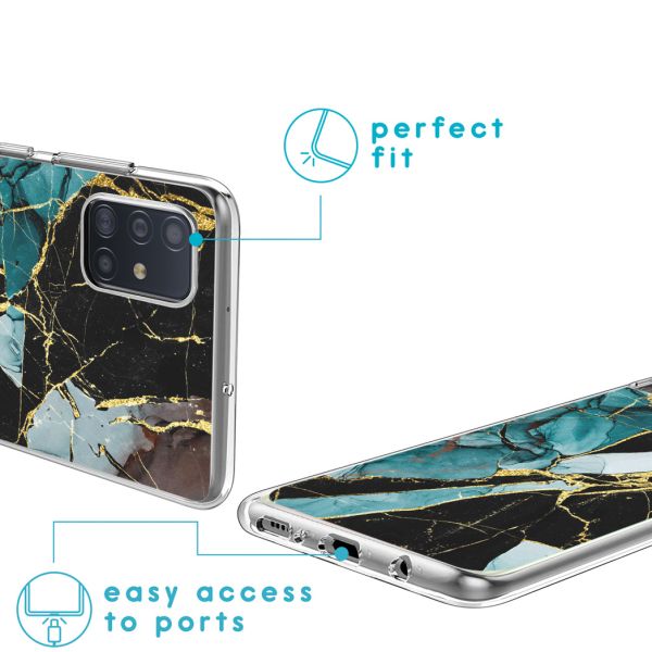 imoshion Design Hülle Samsung Galaxy A51 - Marmor - Blau