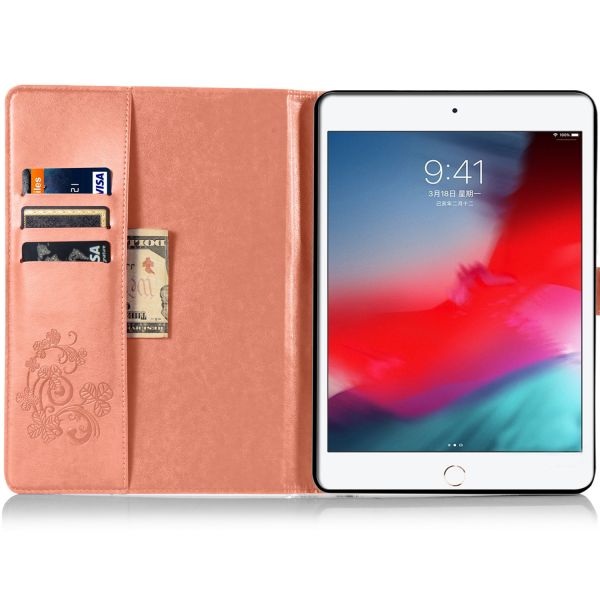 Kleeblumen Klapphülle Klapphülle iPad 9 (2021) 10.2 Zoll / iPad 8 (2020) 10.2 Zoll / iPad 7 (2019) 10.2 Zoll - Peach