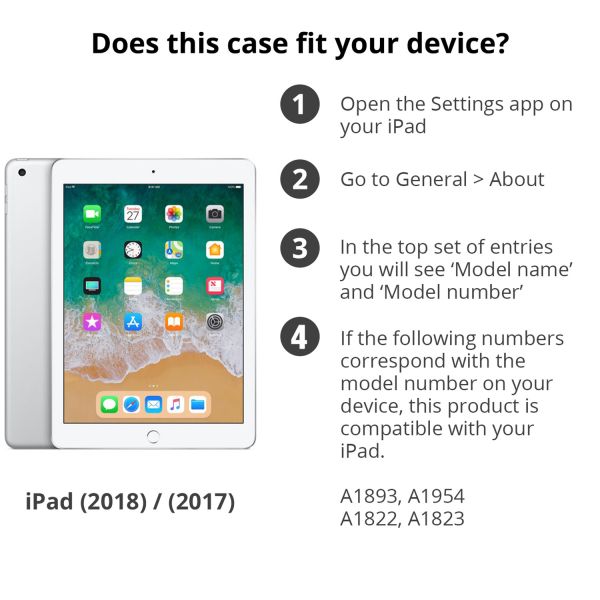 Kleeblumen Klapphülle Klapphülle iPad 6 (2018) 9.7 Zoll / iPad 5 (2017) 9.7 Zoll - Peach