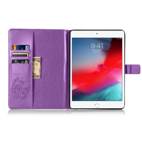 Kleeblumen Klapphülle Klapphülle iPad 6 (2018) 9.7 Zoll / iPad 5 (2017) 9.7 Zoll - Violett