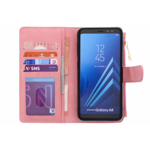 Rosa Luxuriöse Portemonnaie-Klapphülle Samsung Galaxy A8 (2018)
