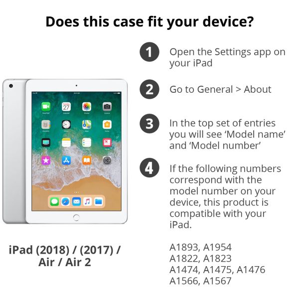Accezz Smart Silicone Klapphülle iPad 6 (2018) 9.7 Zoll / iPad 5 (2017) 9.7 Zoll / Air 2 (2014) / Air 1 (2013)