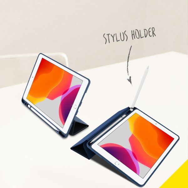 Accezz Smart Silicone Klapphülle Blau iPad 9 (2021) 10.2 Zoll / iPad 8 (2020) 10.2 Zoll / iPad 7 (2019) 10.2 Zoll 