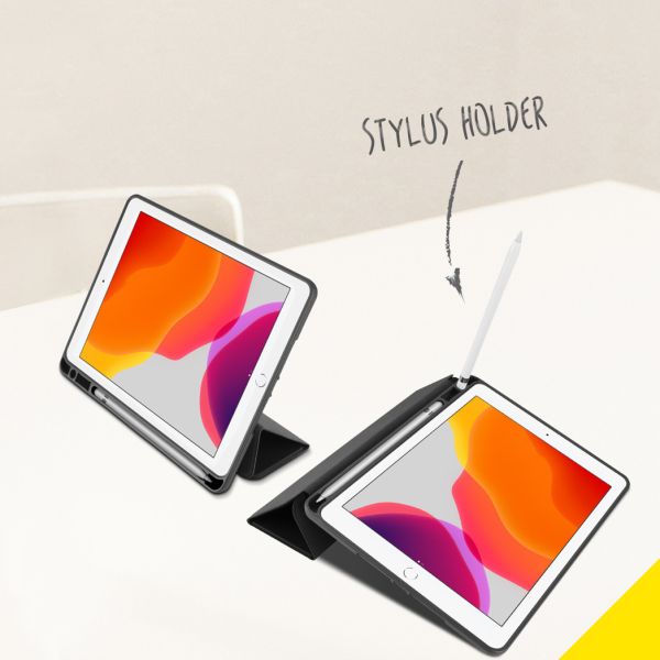 Accezz Smart Silicone Klapphülle Schwarz iPad 9 (2021) 10.2 Zoll / iPad 8 (2020) 10.2 Zoll / iPad 7 (2019) 10.2 Zoll 