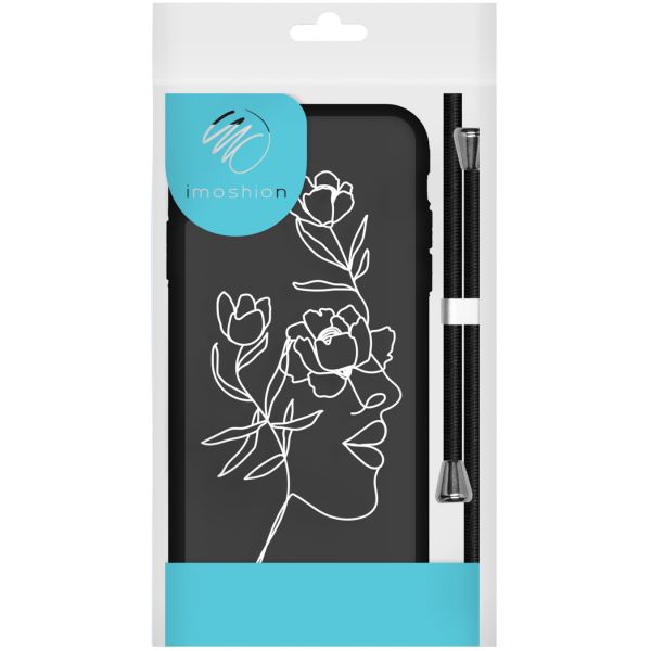 imoshion Design Hülle mit Band für das iPhone Xr - Woman Flower Black