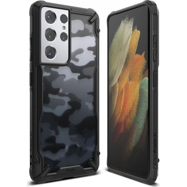 Ringke Fushion X Case für Samsung Galaxy S21 Ultra - Camo Schwarz