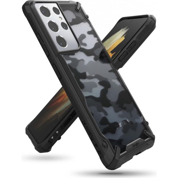 Ringke Fushion X Case für Samsung Galaxy S21 Ultra - Camo Schwarz