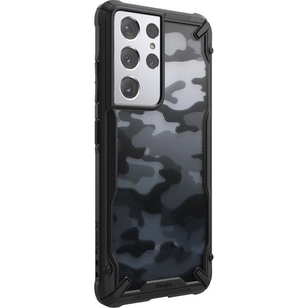 Ringke Fushion X Case für Samsung Galaxy S21 Ultra - Camo Schwarz