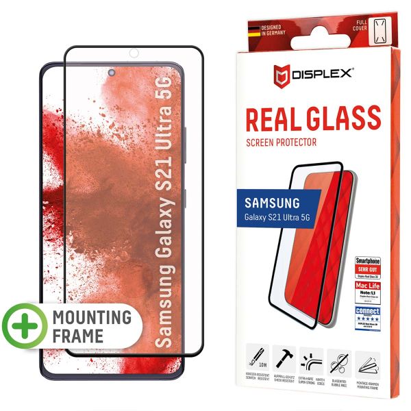 Displex Bildschirmschutzfolie Real Glass Fingerprint Sensor für das Samsung Galaxy S21 Ultra