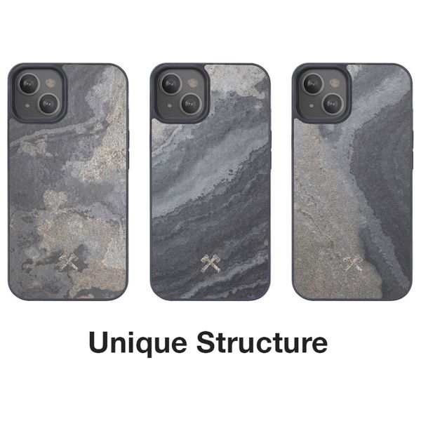 Woodcessories Bumper Case MagSafe für das iPhone 14 - Real Slate Stone