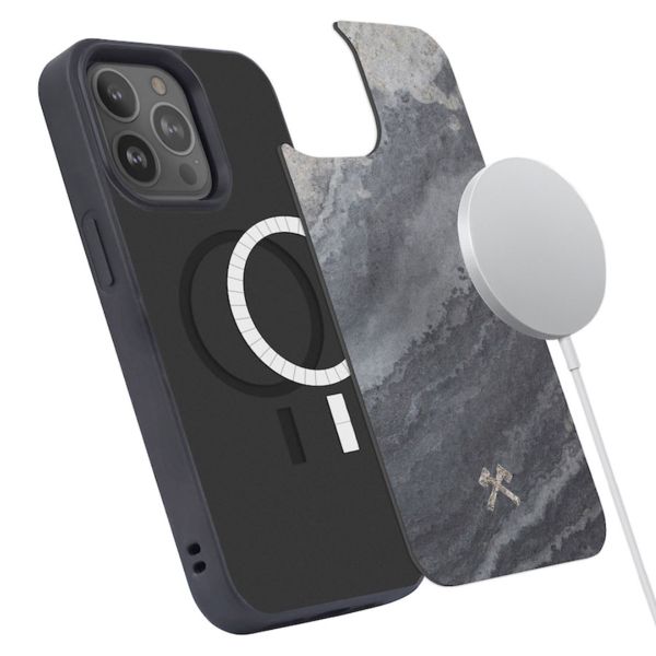 Woodcessories Bumper Case MagSafe für das iPhone 14 Pro - Real Slate Stone