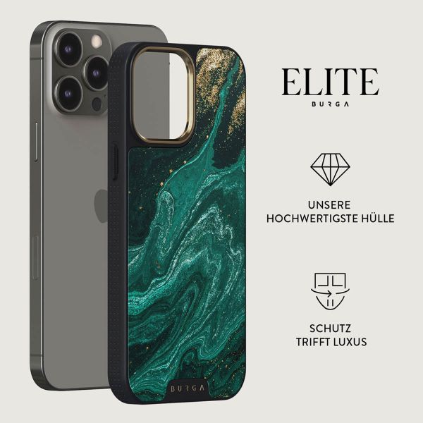 Burga Elite Gold Backcover für das iPhone 15 Pro - Emerald Pool