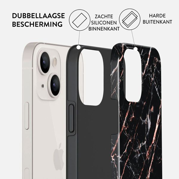 Burga Tough Back Cover für das iPhone 14 - Rose Gold Marble