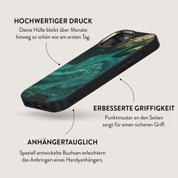 Burga Elite Gold Backcover für das iPhone 14 - Emerald Pool