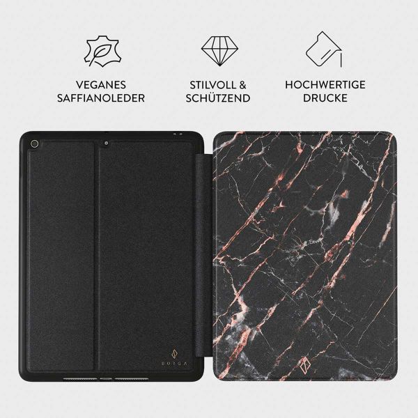 Burga Tablet Case für das iPad 9 (2021) 10.2 Zoll / iPad 8 (2020) 10.2 Zoll / iPad 7 (2019) 10.2 Zoll - Rosé Gold Marble