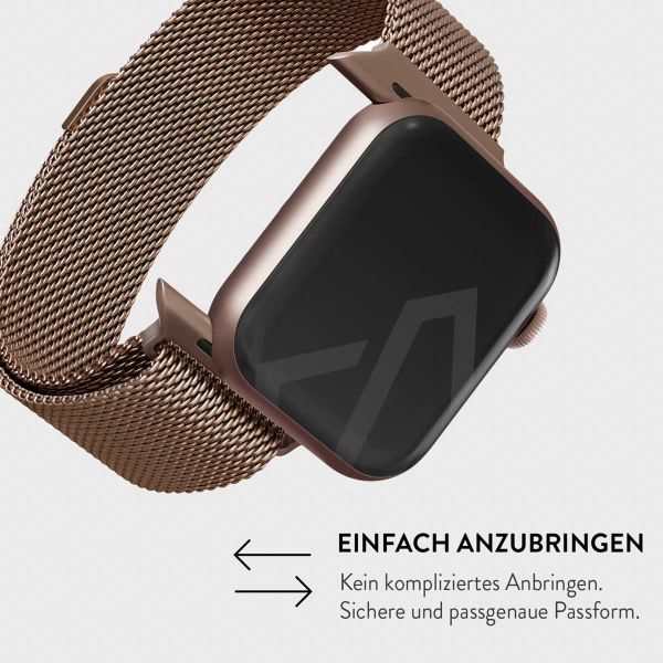 Burga Mailändische armband für das Apple Watch Series 1-9 / SE - 38/40/41 mm / Series 10 - 42 mm - Rose Gold