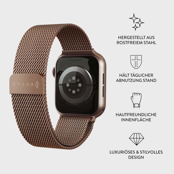 Burga Mailändische armband für das Apple Watch Series 1-9 / SE - 38/40/41 mm / Series 10 - 42 mm - Rose Gold