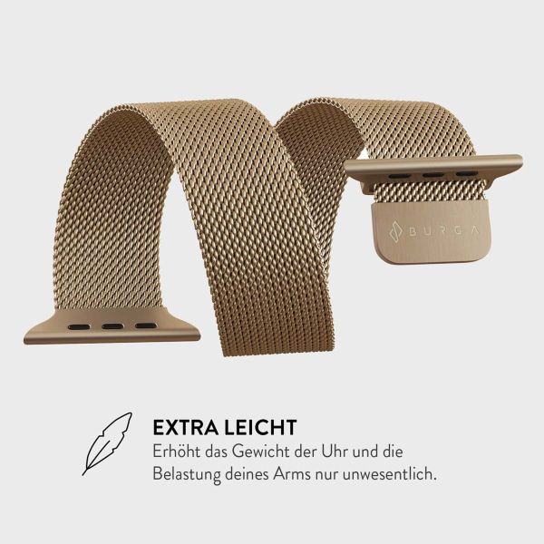 Burga Mailändische armband für das Apple Watch Series 1-10 / SE / Ultra (2) - 42/44/45/46/49 mm - Gold