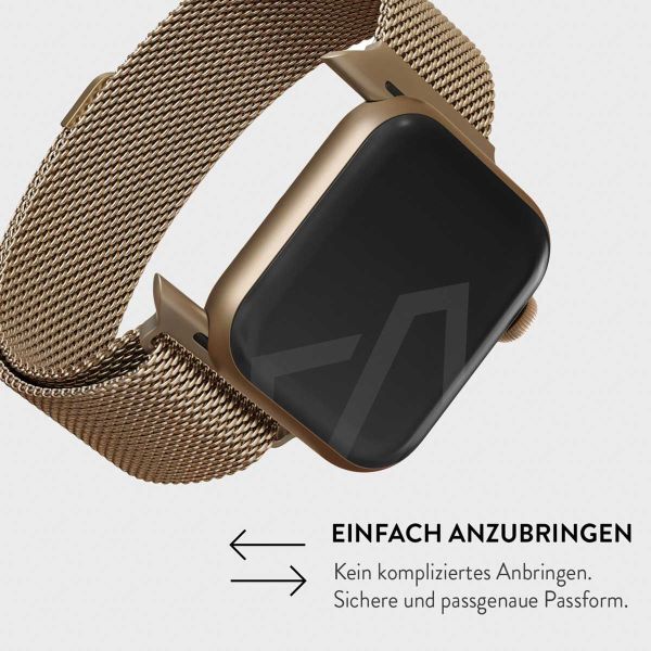 Burga Mailändische armband für das Apple Watch Series 1-10 / SE / Ultra (2) - 42/44/45/46/49 mm - Gold