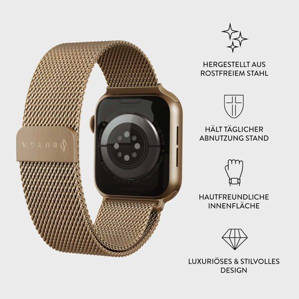 Burga Mailändische armband für das Apple Watch Series 1-10 / SE / Ultra (2) - 42/44/45/46/49 mm - Gold