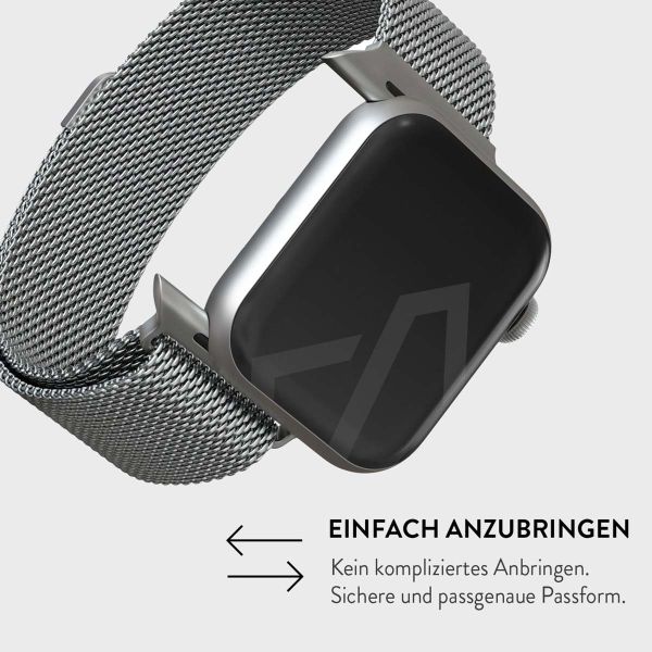 Burga Mailändische armband für das Apple Watch Series 1-10 / SE / Ultra (2) - 42/44/45/46/49 mm - Silber