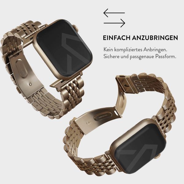 Burga Edelstahlarmband für das Apple Watch Series 1-10 / SE / Ultra (2) - 42/44/45/46/49 mm - Chic Royal - Gold