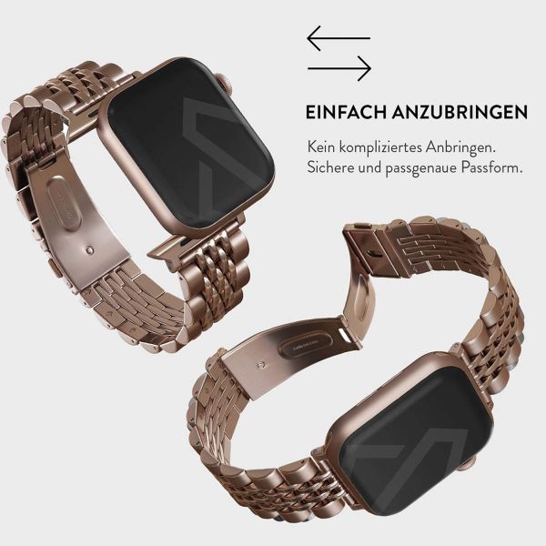 Burga Edelstahlarmband für das Apple Watch Series 1-9 / SE - 38/40/41 mm / Series 10 - 42 mm - Chic Royal - Rose Gold