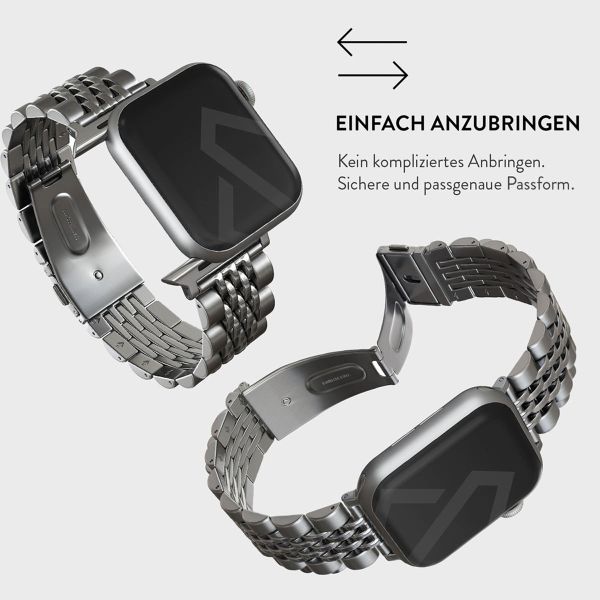 Burga Edelstahlarmband für das Apple Watch Series 1-9 / SE - 38/40/41 mm / Series 10 - 42 mm - Chic Royal - Silber