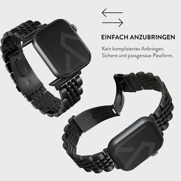 Burga Edelstahlarmband für das Apple Watch Series 1-9 / SE - 38/40/41 mm / Series 10 - 42 mm - Chic Royal - Schwarz