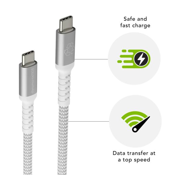 dbramante1928 re-charge – Geflochtenes Ladekabel – USB-C auf USB-C – 100 Watt – 1,2 Meter – Weiß