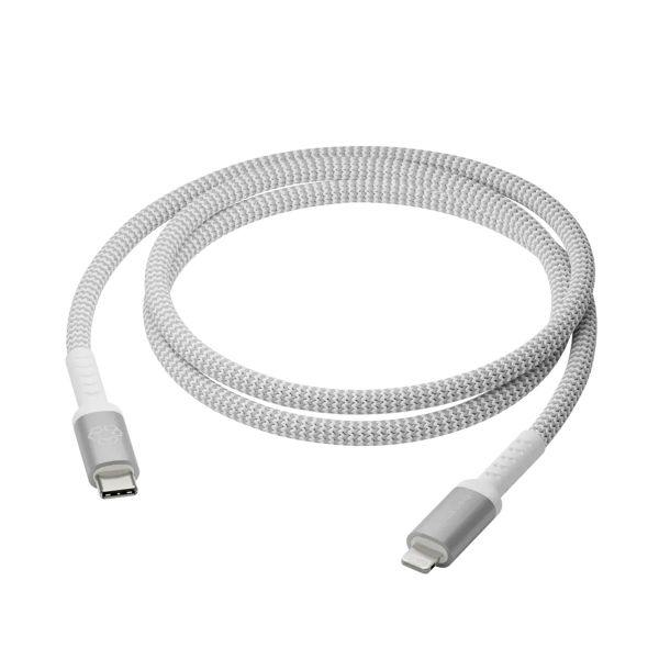 dbramante1928 re-charge – Geflochtenes Ladekabel – USB-C auf Lightning – 1,2 Meter – Weiß